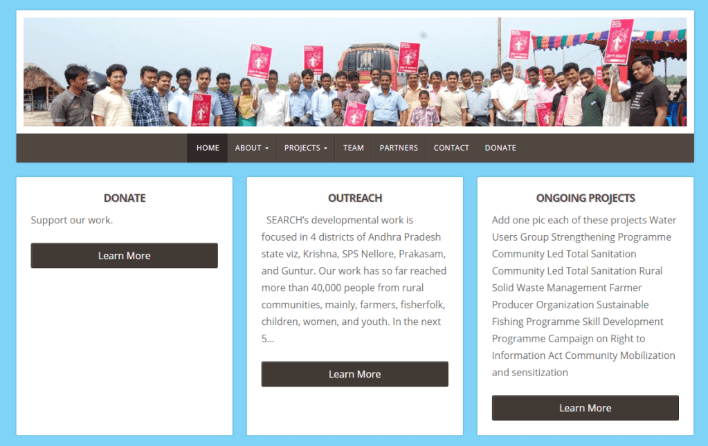 SEARCH NGO Website